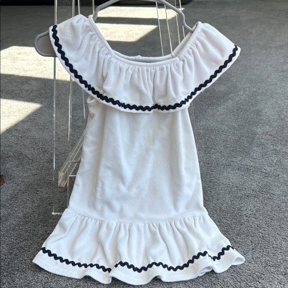 Janie and Jack White Blue Ruffled Sundress Coverup